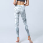 Buddha Stones Peony Flower Leaves Print Gym Leggings Women's Yoga Pants - image 7
