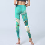 Buddha Stones Mint Green Mountain Crane Print Fitness Leggings Women's Yoga Pants - image 8