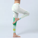 Buddha Stones Mint Green Lotus Leaf Dragonfly Print Exercise Leggings Women's Yoga Pants - image 4