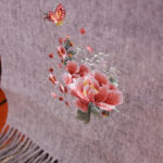 Buddha Stones Wool Shawl Pink Peony Butterfly Embroidery Tassel Winter Cozy Travel Scarf Wrap Shawl BS 1
