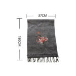 Buddha Stones Wool Shawl Pink Peony Butterfly Embroidery Tassel Winter Cozy Travel Scarf Wrap Shawl BS 6