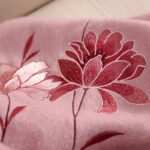 Buddha Stones Wool Shawl Pink Lotus Embroidery Tassel Winter Cozy Travel Scarf Wrap Shawl BS 4