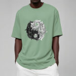 Buddha Stones Yin Yang Koi Fish Combination Cotton Tee T-shirt T-Shirts BS 15