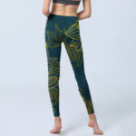 Buddha Stones Gray Golden Koi Fish Lotus Print Gym Leggings Women's Yoga Pants - image 8
