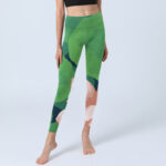 Buddha Stones Green Lotus Flower Leaf Print Sports Fitness Leggings Women's Yoga Pants - image 6