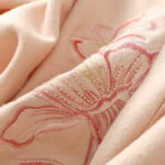 Buddha Stones Wool Shawl Lily Embroidery Tassel Winter Cozy Travel Scarf Wrap Shawl BS 4