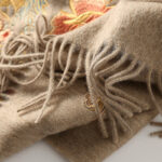 Buddha Stones Wool Shawl Red Flower Leaves Embroidery Tassel Winter Cozy Travel Scarf Wrap Shawl BS 9