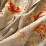 Buddha Stones Wool Shawl Red Flower Leaves Embroidery Tassel Winter Cozy Travel Scarf Wrap Shawl BS 8