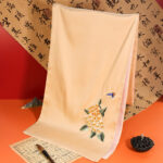 Buddha Stones Polyester Shawl Yulan Butterfly Bamboo Magpie Suzhou Embroidery Winter Cozy Travel Scarf Wrap Shawl BS PeachPuff Hydrangea Butterfly 183*32cm