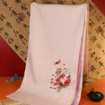 Buddha Stones Polyester Shawl Yulan Butterfly Bamboo Magpie Suzhou Embroidery Winter Cozy Travel Scarf Wrap Shawl BS MistyRose Peony Butterfly 183*32cm