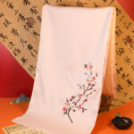 Buddha Stones Polyester Shawl Yulan Butterfly Bamboo Magpie Suzhou Embroidery Winter Cozy Travel Scarf Wrap Shawl BS MistyRose Wintersweet 183*32cm