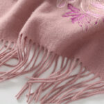 Buddha Stones Wool Shawl Flower Sequin Embroidery Tassel Winter Cozy Travel Scarf Wrap Shawl BS 3