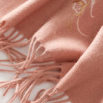 Buddha Stones Wool Shawl Red Pink Flower Embroidery Tassel Winter Cozy Travel Scarf Wrap Shawl BS 9