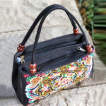 Buddha Stones Galsang Inula Flower Peony Peacock Double-Sided Embroidery Canvas Shopping Purse Handbag Handbags BS 2
