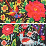 Buddha Stones Galsang Magpie Peony Camellia Chrysanthemum Embroidery Canvas Shopping Purse Handbag Shoulder Bag Shoulder Bag&Handbags BS 3