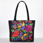 Buddha Stones Galsang Magpie Peony Camellia Chrysanthemum Embroidery Canvas Shopping Purse Handbag Shoulder Bag Shoulder Bag&Handbags BS Red Magpie Camellia