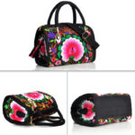 Buddha Stones Money Tree Peony Camellia Double-Sided Embroidery Canvas Shopping Purse Handbag Crossbody Bag Crossbody Bag&Handbags BS 7