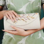 Buddha Stones Plum Bossom Tulip Su Embroidery Wedding Shopping Purse Handbag Crossbody Bag Wallet&Handbags BS Champagne (Plum Blossom) 24*5.5*11cm
