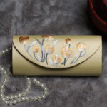 Buddha Stones Plum Bossom Tulip Su Embroidery Wedding Shopping Purse Handbag Crossbody Bag Wallet&Handbags BS Gold (Tulip) 24*5.5*11cm