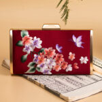 Buddha Stones Carnation Peony Begonia Su Embroidery Wedding Shopping Purse Handbag Crossbody Bag Wallet&Handbags BS Wine Red (Begonia)20*11cm
