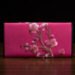 Buddha Stones Plum Bossom Su Embroidery Journey Shopping Long Purse Handbag Wallet&Handbags BS Rose Red (20*10cm)