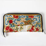 Buddha Stones Mythical Beast Phoenix Dragon Qilin Su Embroidery Ticket Folder Storage Journey Shopping Purse Handbag Wallet&Handbags BS Crane (Golden) 23*23cm