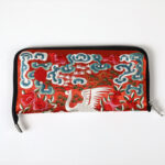 Buddha Stones Mythical Beast Phoenix Dragon Qilin Su Embroidery Ticket Folder Storage Journey Shopping Purse Handbag Wallet&Handbags BS Crane (Orange) 23*23cm