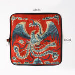 Buddha Stones Mythical Beast Phoenix Dragon Qilin Su Embroidery Ticket Folder Storage Journey Shopping Purse Handbag Wallet&Handbags BS 2