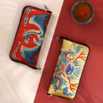 Buddha Stones Mythical Beast Phoenix Dragon Qilin Su Embroidery Ticket Folder Storage Journey Shopping Purse Handbag Wallet&Handbags BS 19