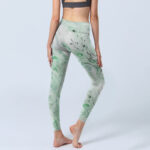 Buddha Stones Honeydew Green White Flow Line Print Exercise Leggings Women's Yoga Pants - image 5