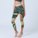 Buddha Stones Dark Slate Gray Double Koi Fish Sky Lantern Tower Exercise Leggings Women's Yoga Pants - DarkSlateGray - US18，UK/AU22，EU50 (4XL) - image 1