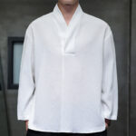 Buddha Stones Simple V-Neck Long Sleeve T-Shirt Men Clothing Men's Long Sleeve T-Shirt BS White US/UK/AU46，EU56 (5XL)