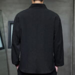 Buddha Stones Simple V-Neck Long Sleeve T-Shirt Men Clothing Men's Long Sleeve T-Shirt BS 14