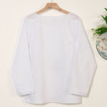 Buddha Stones Casual Dandelion Long Sleeve Round Neck Shirt Cotton Linen Women's Shirts Women's Shirts BS 9