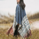 Buddha Stones Tibetan Geometric Rhombus Pattern Tassels Shawl Fall Winter Warm Cozy Scarf Wrap Tibetan Shawl BS 4