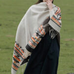 Buddha Stones Tibetan Geometric Rhombus Pattern Tassels Shawl Fall Winter Warm Cozy Scarf Wrap Tibetan Shawl BS 21