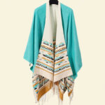 Buddha Stones Tibetan Geometric Rhombus Pattern Tassels Shawl Fall Winter Warm Cozy Scarf Wrap Tibetan Shawl BS 28