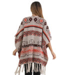 Buddha Stones Tibetan Wave Stripe Geometry Tassels Shawl Fall Winter Cozy Scarf Wrap Tibetan Shawl BS 27