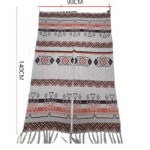 Buddha Stones Tibetan Wave Stripe Geometry Tassels Shawl Fall Winter Cozy Scarf Wrap Tibetan Shawl BS 28