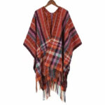 Buddha Stones Tibetan Colorful Stripe Geometry Tassels Shawl Fall Winter Soft Scarf Wrap Tibetan Shawl BS Red 130*150cm