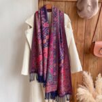 Buddha Stones Tibetan Cashew Flowers Vine Pattern Tassels Shawl Fall Winter Soft Scarf Wrap Tibetan Shawl BS 3