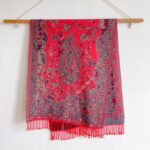 Buddha Stones Tibetan Cashew Flowers Vine Pattern Tassels Shawl Fall Winter Soft Scarf Wrap Tibetan Shawl BS 16