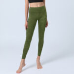 Buddha Stones Green Auspicious Cloud Waves Print Gym Leggings Women's Yoga Pants - image 6