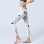 Buddha Stones White Gray Butterfly Print Sports Leggings Women's Yoga Pants - image 3