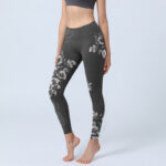 Buddha Stones Gray Peony Rose Flower Sketch Print Gym Fitness Leggings Women's Yoga Pants - Gray - US18，UK/AU22，EU50 (4XL) - image 1