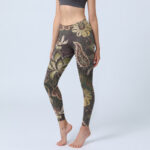Buddha Stones Olive Florals Print Sports Fitness Leggings Women's Yoga Pants - Olive - US18，UK/AU22，EU50 (4XL) - image 1