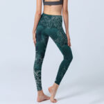 Buddha Stones Peony Flower Magpie Butterfly Print Gym Fitness Leggings Women's Yoga Pants - image 5