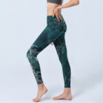 Buddha Stones Peony Flower Magpie Butterfly Print Gym Fitness Leggings Women's Yoga Pants - image 3