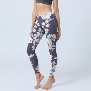 Buddha Stones Flowers Blossom Print Sports Fitness Leggings Women's Yoga Pants - Lavender - US18，UK/AU22，EU50 (4XL) - image 1