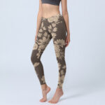 Buddha Stones Flowers Blossom Print Sports Fitness Leggings Women's Yoga Pants - DarkKhaki - US18，UK/AU22，EU50 (4XL) - image 9